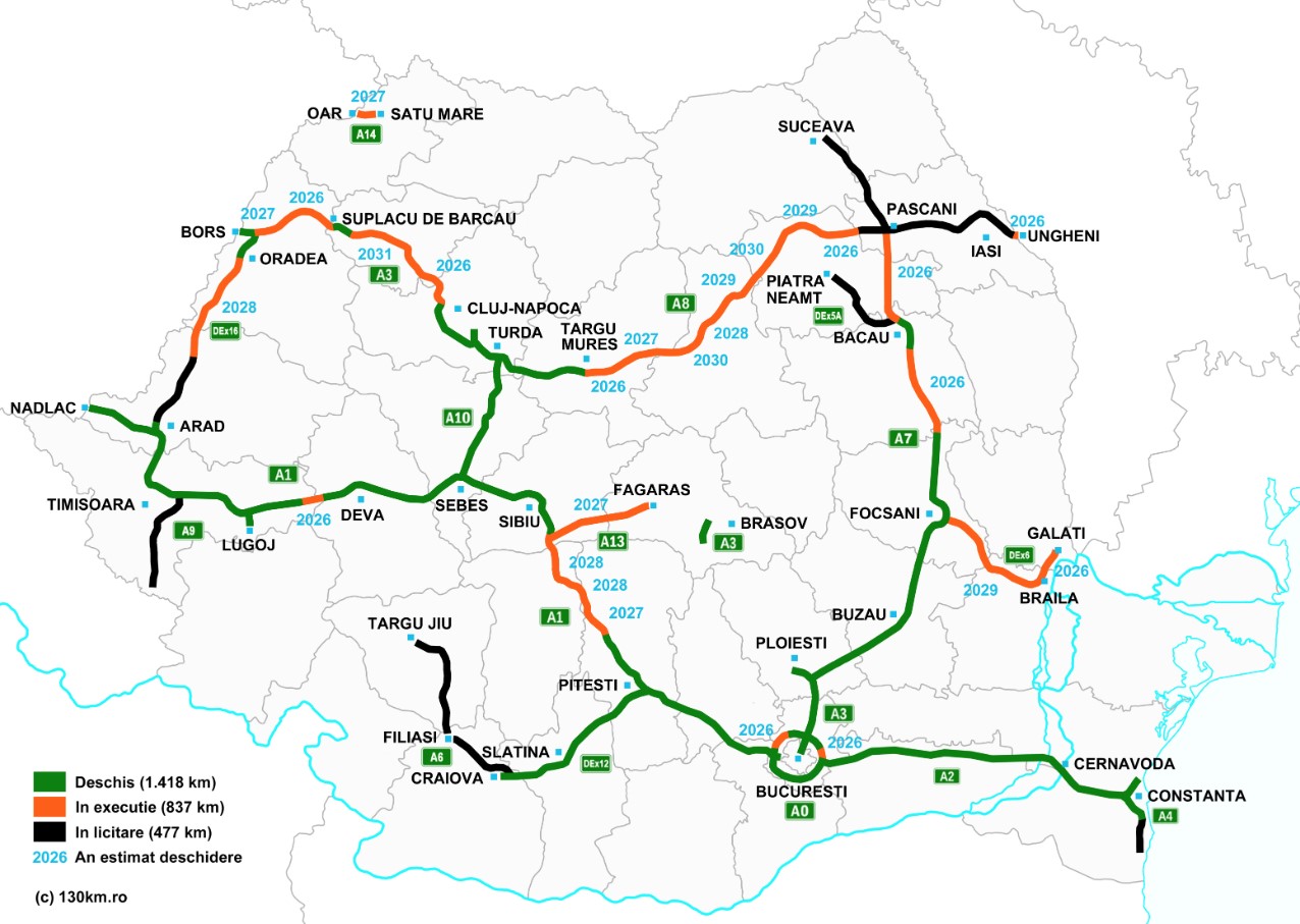 Autostrazile Romaniei pana in 2030