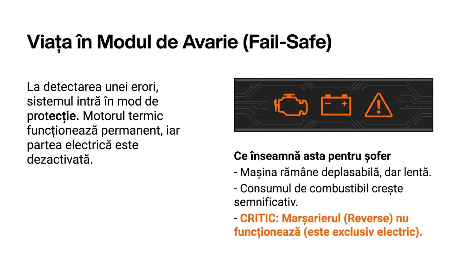 mod fail-safe hibrid Toyota avertizări bord și funcționare limitată